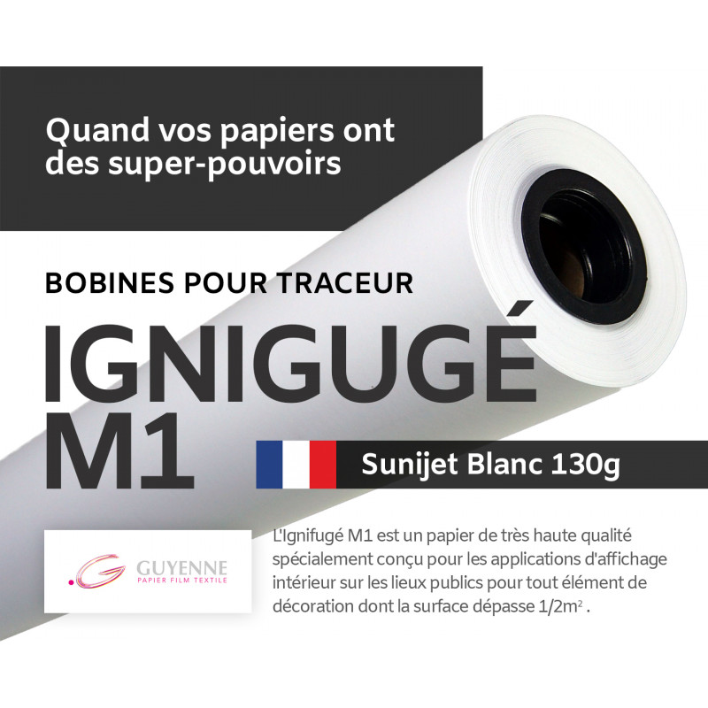 Vignette papier ignifugé M1 blanc - guyenne papier fabricant de papier