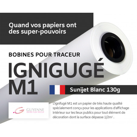 Vignette papier ignifugé M1 blanc - guyenne papier fabricant de papier